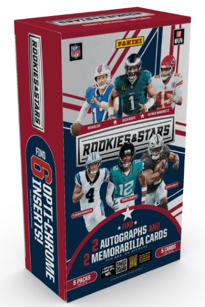 2025 Panini Rookies & Stars Football Hobby Box sealed hobby box with autographs, memorabilia and rookie inserts